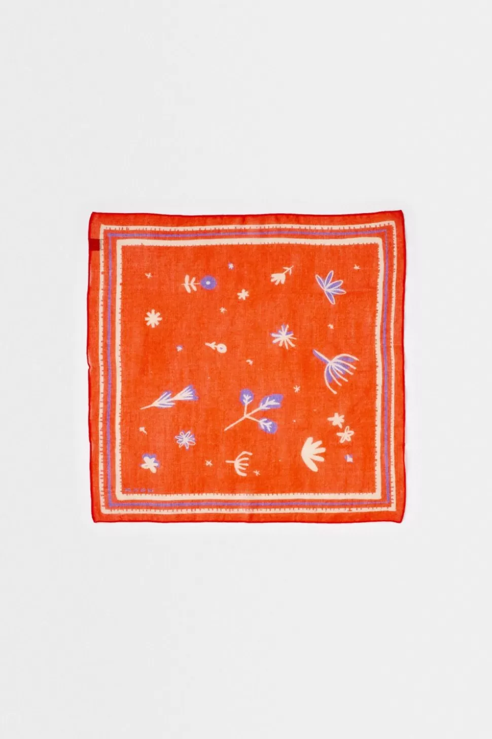 A Kind of Guise Scarves>Budir Wool Bandana Orange Flower